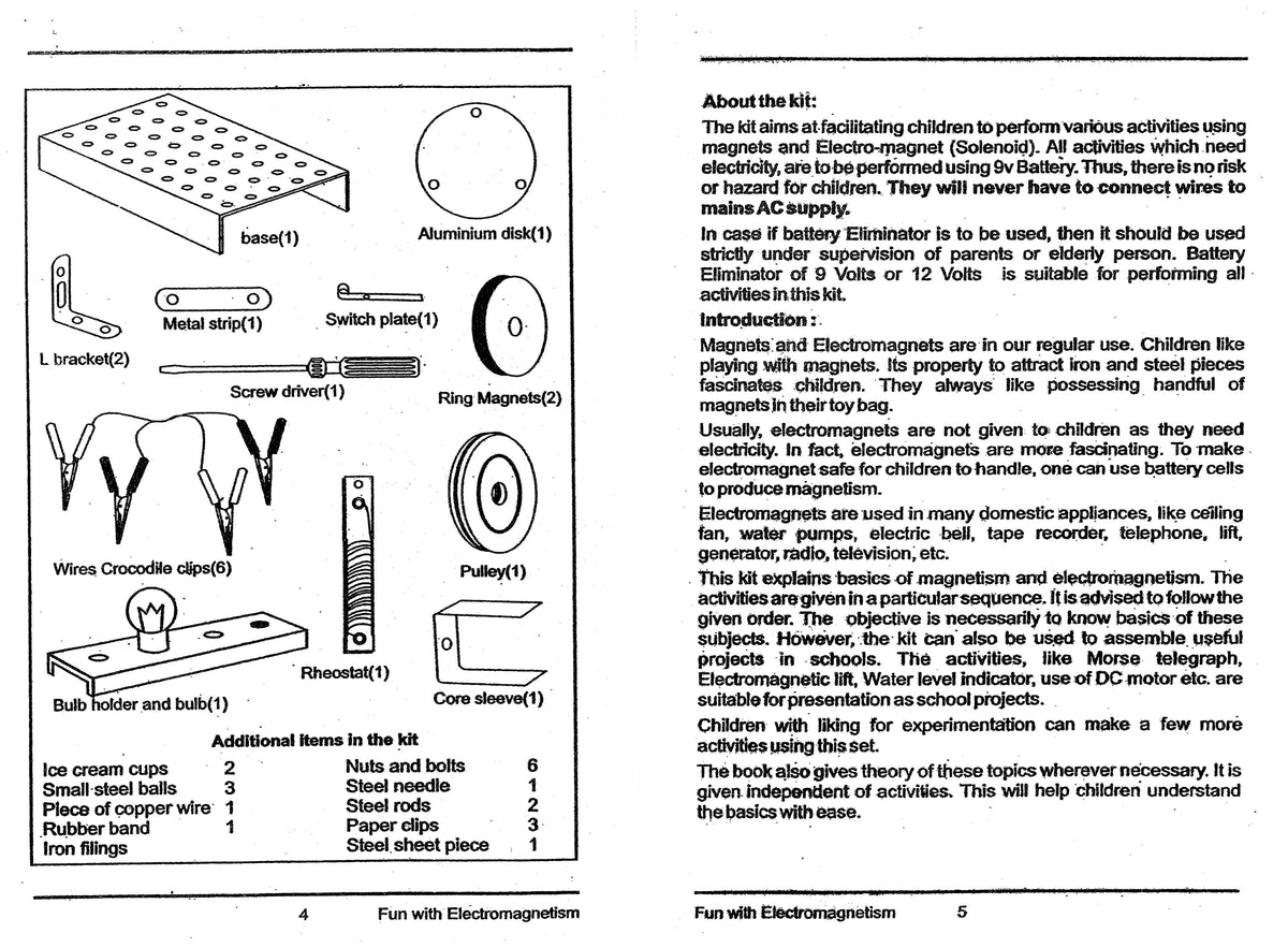 Electromagnetism Kit – 40 DIY Activities with Manual