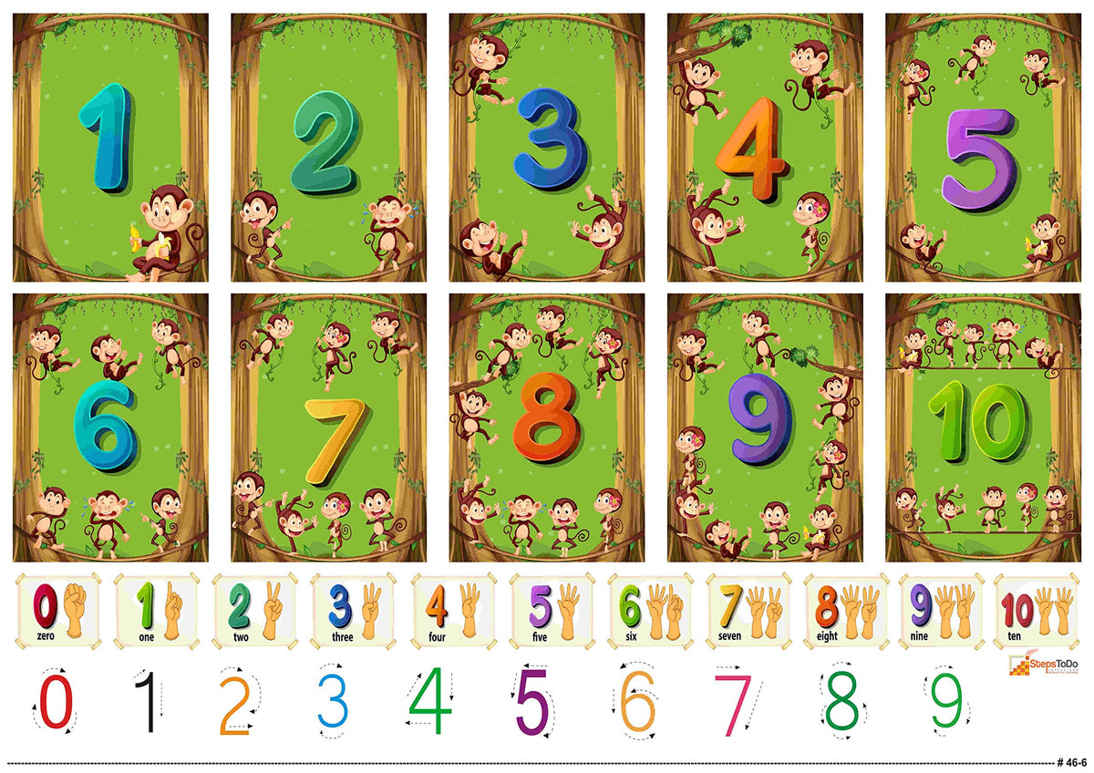 Laminated Learning Charts – Alphabets, Numbers, Shapes & Everyday Topics