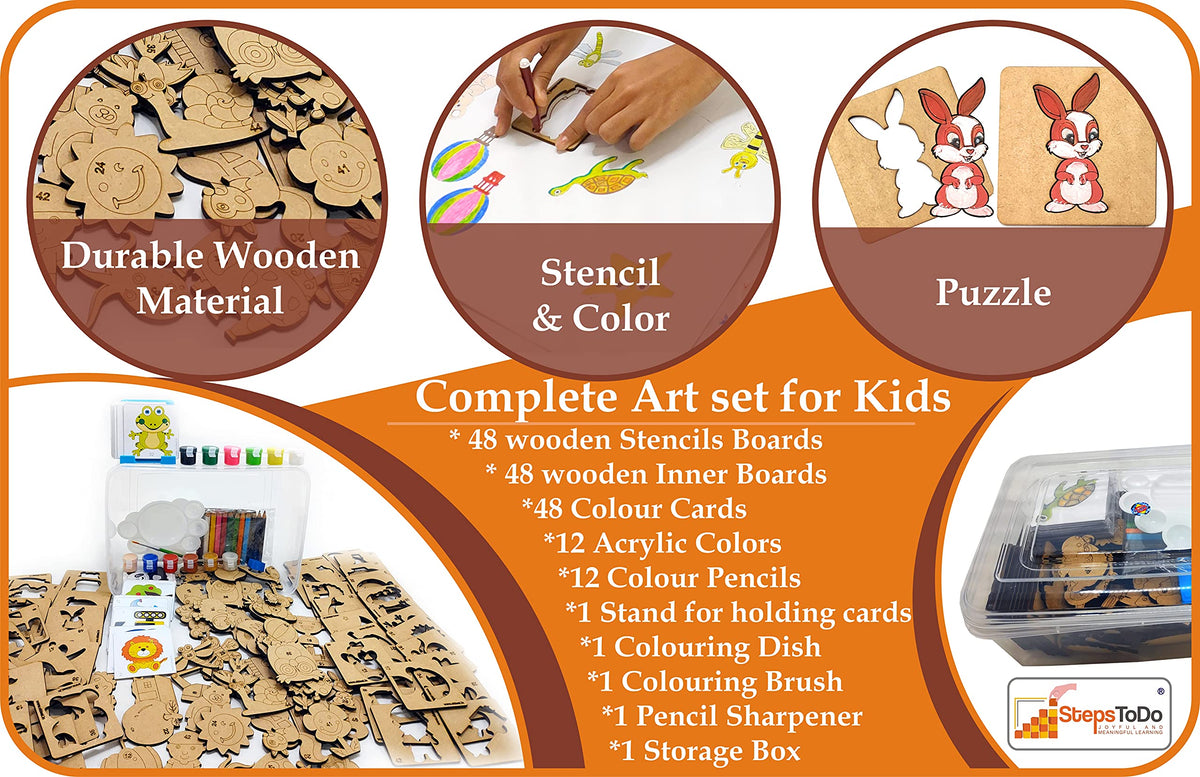 DIY Drawing, Colouring & Puzzle Stencil Kit