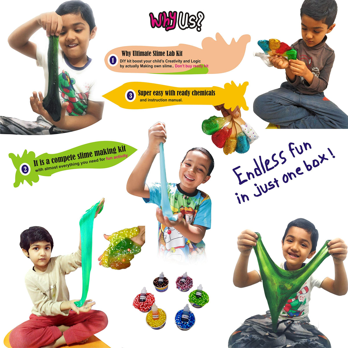 Slime Lab Jumbo Kit – Around 3 kg, 50+ Slimes & Activity Booklet