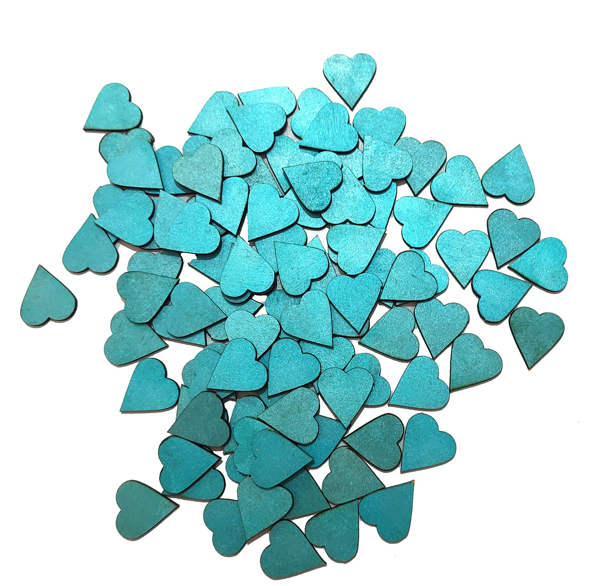 Ocean Blue Wooden Heart Cutouts – Pack of 100