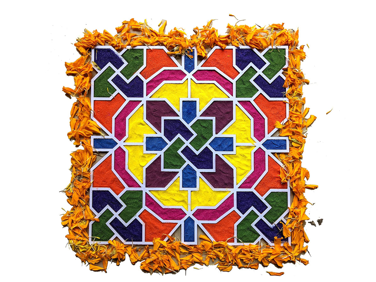 Reusable Floating Rangoli Template Mat – Design A, 11.5 Inch