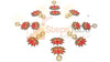 StepsToDo Bright Red, Green & Golden Lotus Flower Cutout | Hand Painted Cutouts | Wall Decor, Home Decor, Backdrops, DIY Rangoli, Festival Gift | Festival_Puja_Event Decoration (T393)