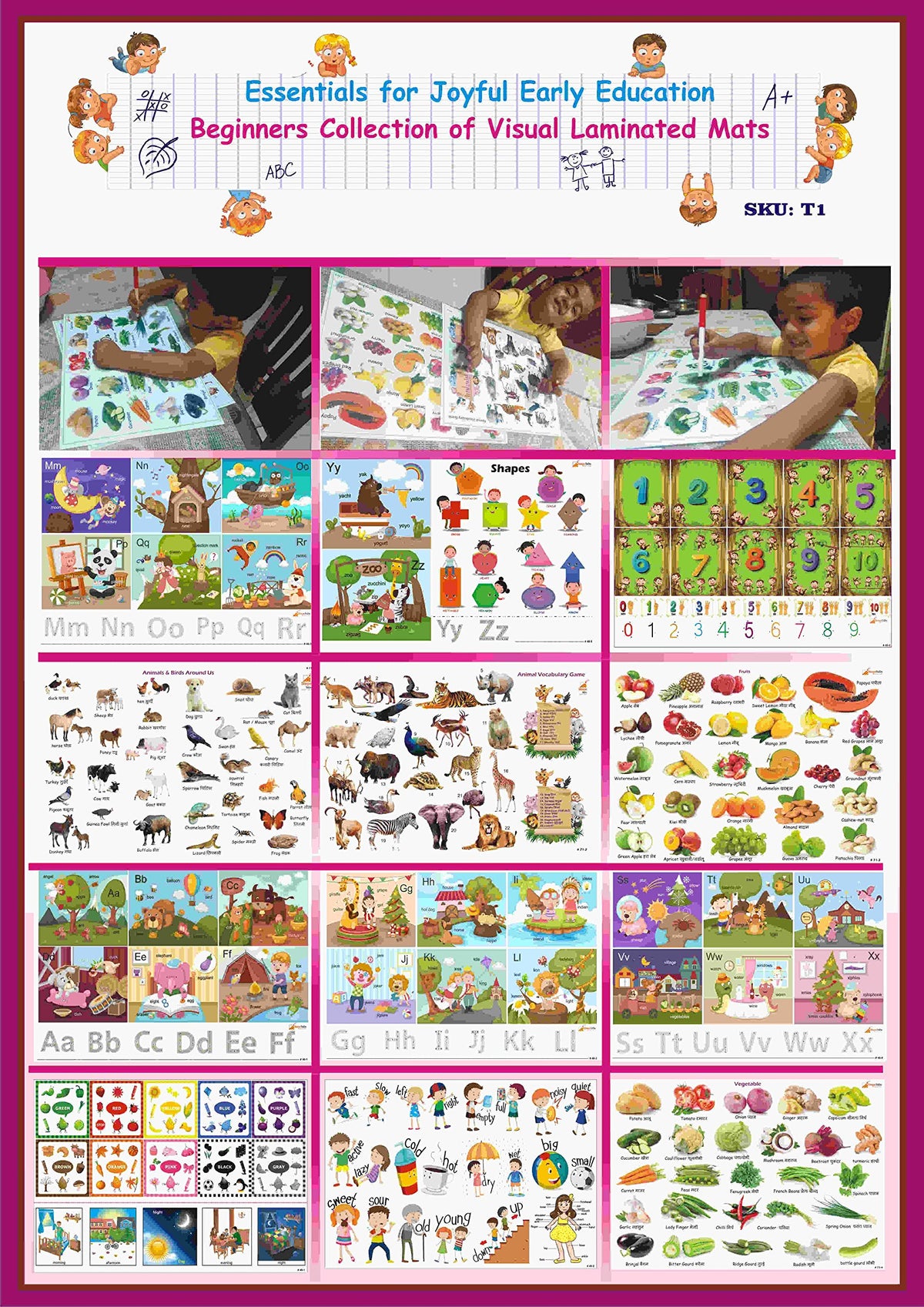A3 Laminated Activity Picture Frame – Set A, Learning & Handwriting