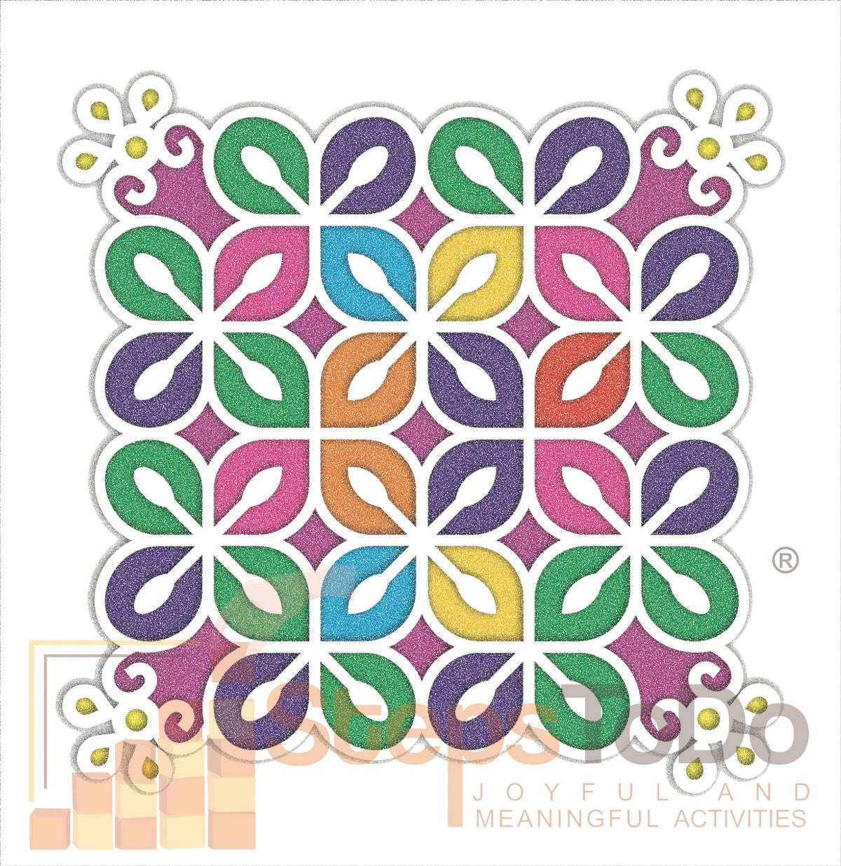 Reusable Floating Rangoli Mat – Design 30, 11.5 Inch