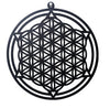 StepsToDo 'Flower of Life' (Jet Black, 11.5 inch) | Wooden Sacred Geometry Art | Hand painted room hanging, wall decor | Spiritual Gift | Multiple design choices are available (T372)