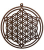 StepsToDo 'Flower of Life' (Brown, 11.5 inch) | Wooden Sacred Geometry Art | Hand painted room hanging, wall decor | Spiritual Gift | Multiple design choices are available (T372)