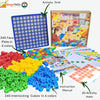 StepsToDo Creative Interlocking Cube Pattern Activity Kit. Build & Learn Educational Activity Kit. Math Teaching Aid. Includes 240 Cubes, 240 face Plates, 20 Activity mat, 1 Grid, User Manual