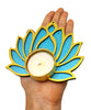 StepsToDo _ Golden Frame Lotus Cutouts (Set of 12) | Rose Pink (6) + Ocean Blue (6) | DIY Rangoli, Home Decor, Decoration for Festival, Pooja, Wedding & Festival Gift (HU-GHT4-O7OV)