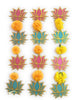 StepsToDo _ Golden Framed Lotus Flower Shape Wooden Cutout (Set of 12) | Rose Pink (6) & Ocean Blue (6) | DIY Rangoli | For Diwali, Dashera, Pooja, Festival, Wedding Decorations | Festive Gift (T322)