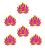 StepsToDo _ Golden Frame Lotus Cutouts (Set of 12) | Rose Pink (6) + Ocean Blue (6) | DIY Rangoli, Home Decor, Decoration for Festival, Pooja, Wedding & Festival Gift (HU-GHT4-O7OV)