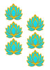StepsToDo _ Golden Frame Lotus Cutouts (Set of 12) | Rose Pink (6) + Ocean Blue (6) | DIY Rangoli, Home Decor, Decoration for Festival, Pooja, Wedding & Festival Gift (HU-GHT4-O7OV)