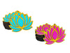 StepsToDo _ Golden Frame Lotus Cutouts (Set of 12) | Rose Pink (6) + Ocean Blue (6) | DIY Rangoli, Home Decor, Decoration for Festival, Pooja, Wedding & Festival Gift (HU-GHT4-O7OV)