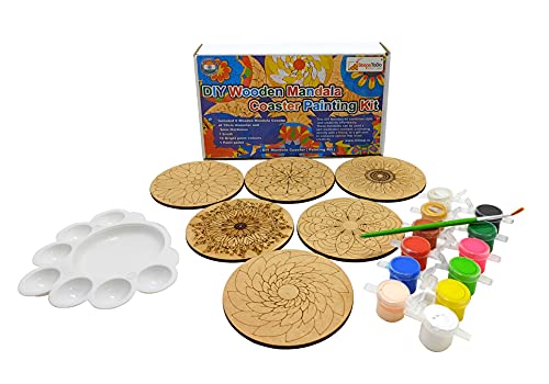 DIY Mandalas Wooden Coaster Painting 'Kit-A