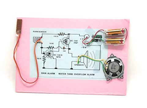 StepsToDo _ Water Sensor Based Rain Alarm / Water Tank Overflow Alarm | Pre-Assembled Kit on Card-Board Base | Demonstration Handmade Project | Ready for Use (T175)