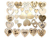 StepsToDo _ Premium Wooden Heart Ornament (Set of 29) | Love Gift Tag Cum Greeting Card | Cutout for Valentine Day, Anniversary & Wedding Decoration | Customize Color Write Message, Hang, Packing Label (T279)