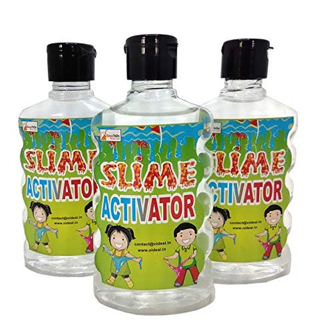 Super Slime Activator Clear Liquid Solution. All in One 600 ml Slime Activator. ( Pack of 3 Bottles , 200 ml Each) Universal Formula Works with Almost Any PVA Glue. No Heating Safe for Kids (T284)