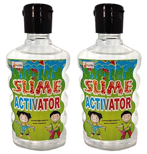 Super Slime Activator Clear Liquid Solution | All in One 400 ml Slime Activator ( Pack of 2 Bottles , 200 ml Each) Universal Formula Works with Almost Any PVA Glue | No Heating Safe for Kids (T282)