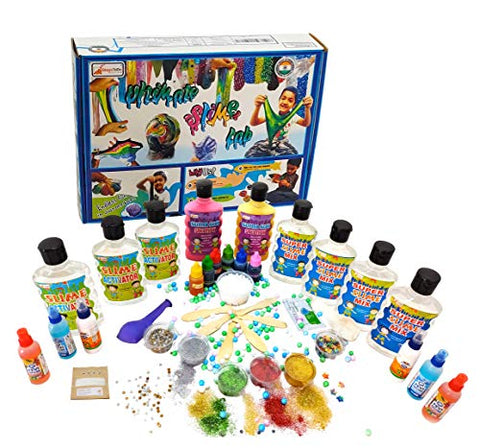 Ultimate Slime Lab | All in One | 50+ Pieces Set | Make 40+ Slime | Milky, Unicorn Rainbow, Swirl, Crunchy, Foamy, Clear, Galaxy, Mermaid, Glitter, Sparkle, Jelly, PVA, Clear, White Glue (T208)