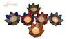 StepsToDo _ Crystal lamp/Diya (Set of 4) | Handmade Earthen Clay Diya | Multicolour | Diwali Decoration, Rangoli (T251)