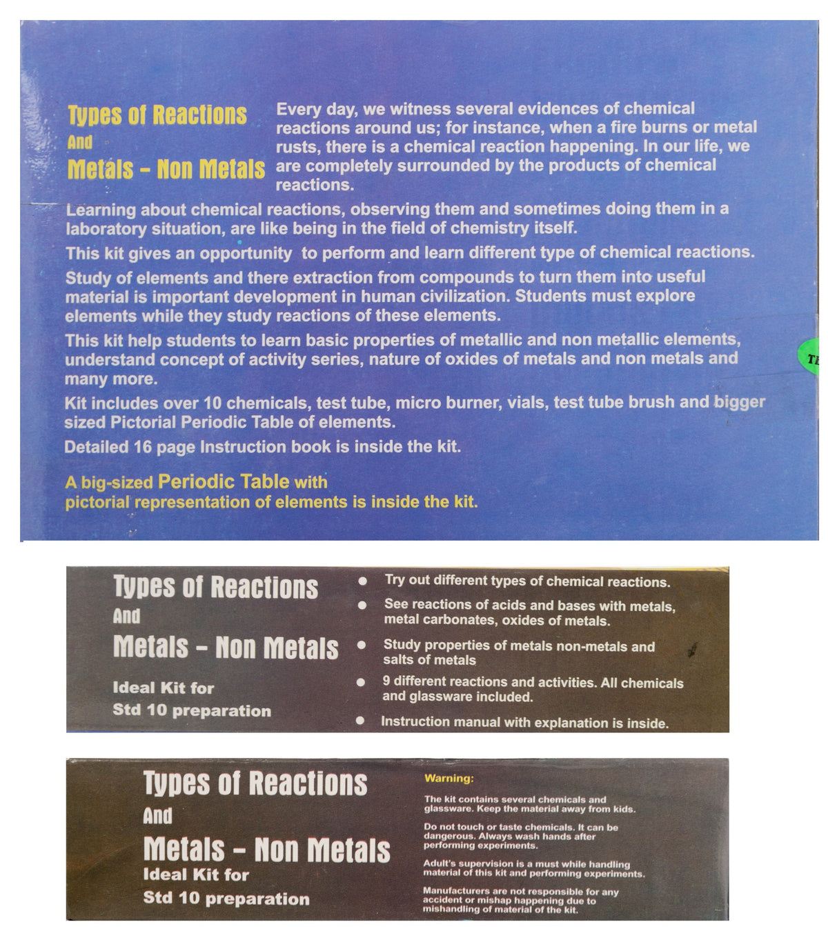 Class 10 Chemistry Kit – Reactions, Metals & Non-Metals