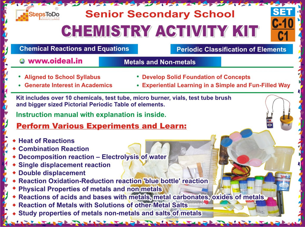Class 10 Chemistry (Types of Reaction, Metals & Non-Metals) - Hands On Learning Kit