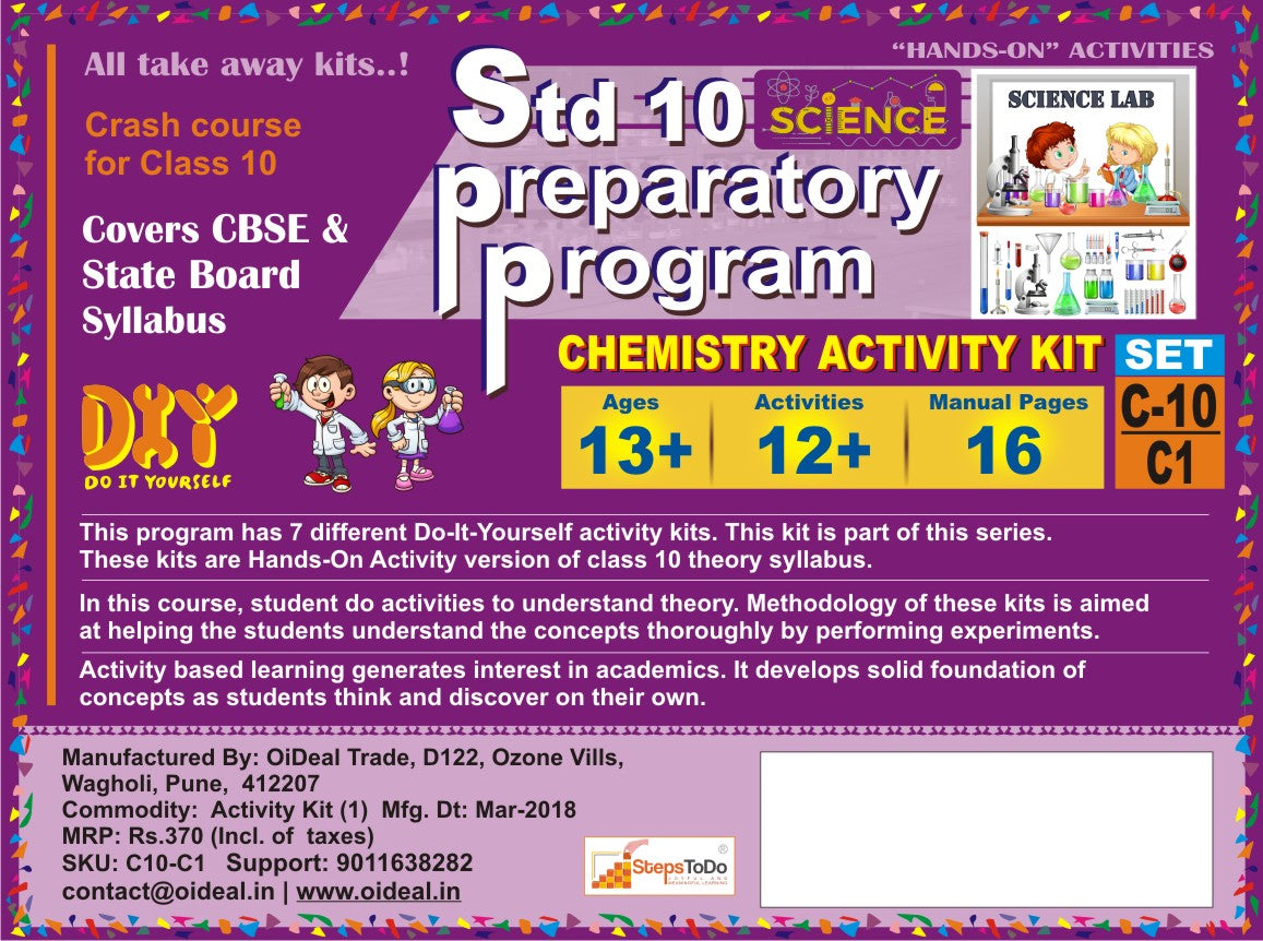 Class 10 Chemistry Kit – Reactions, Metals & Non-Metals