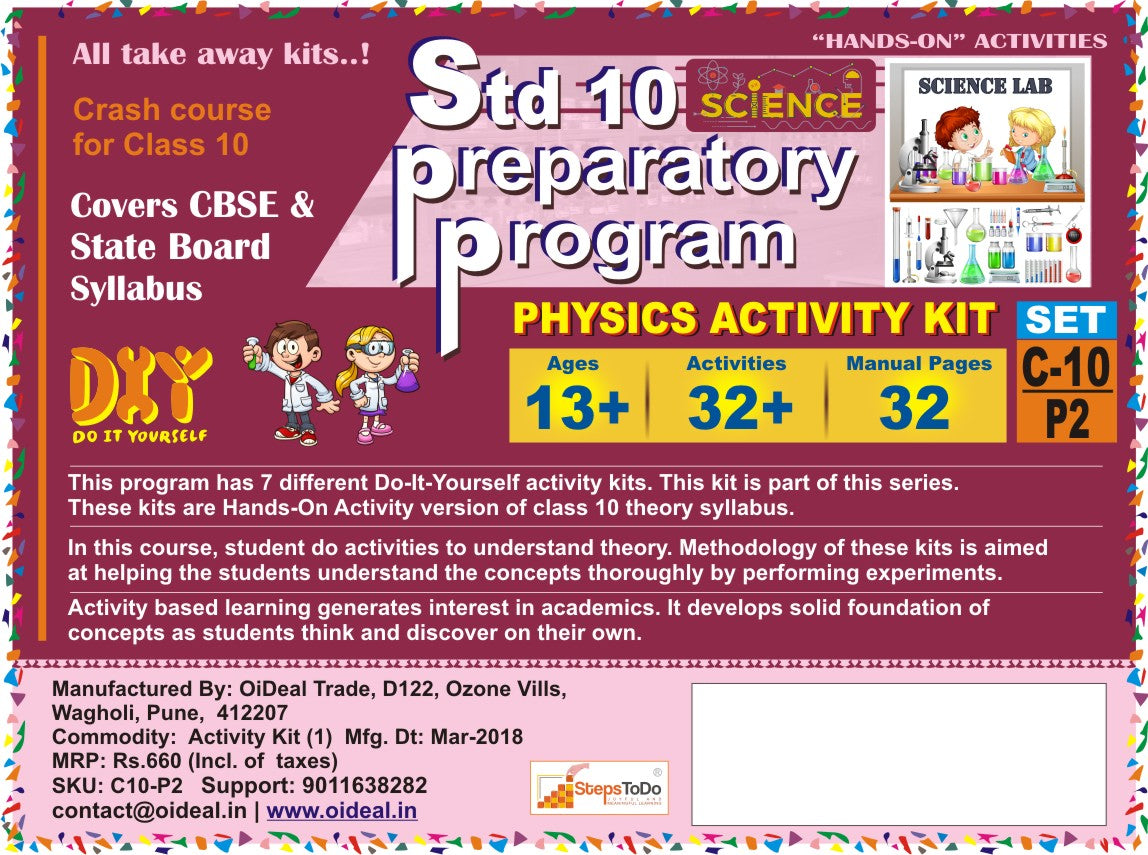 Class 10 Physics Kit – Light, Reflection & Refraction