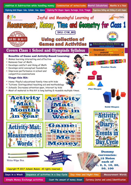 Class 1 Measurement, Money, Time & Geometry Activities