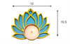 StepsToDo _ Wooden Lotus Cutouts | Golden & Ocean Blue (Set of 6) | DIY Rangoli Kit (T304)