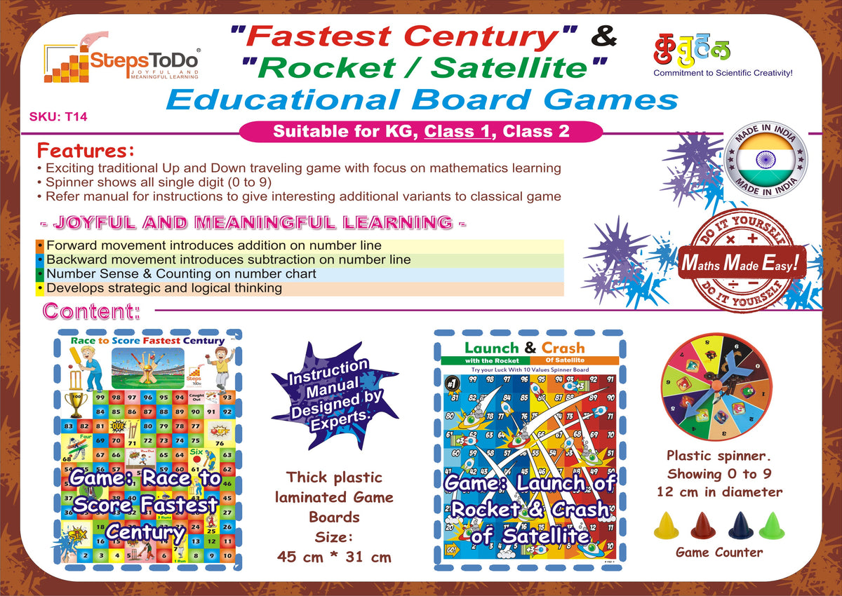 Fastest Century & Rocket/Satellite Board Games with 10-Sided Spinner