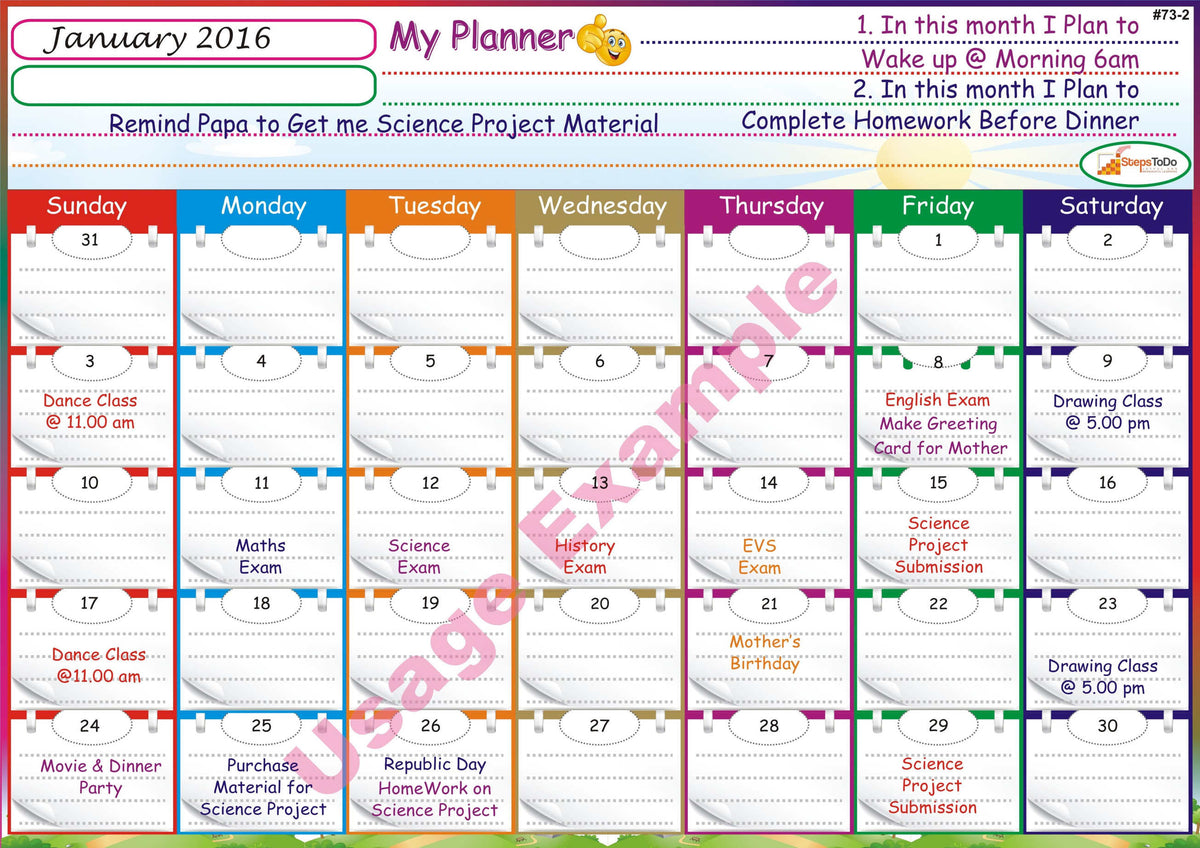 Time & Calendar Learning Kit with Dummy Clock, Diary & Planner