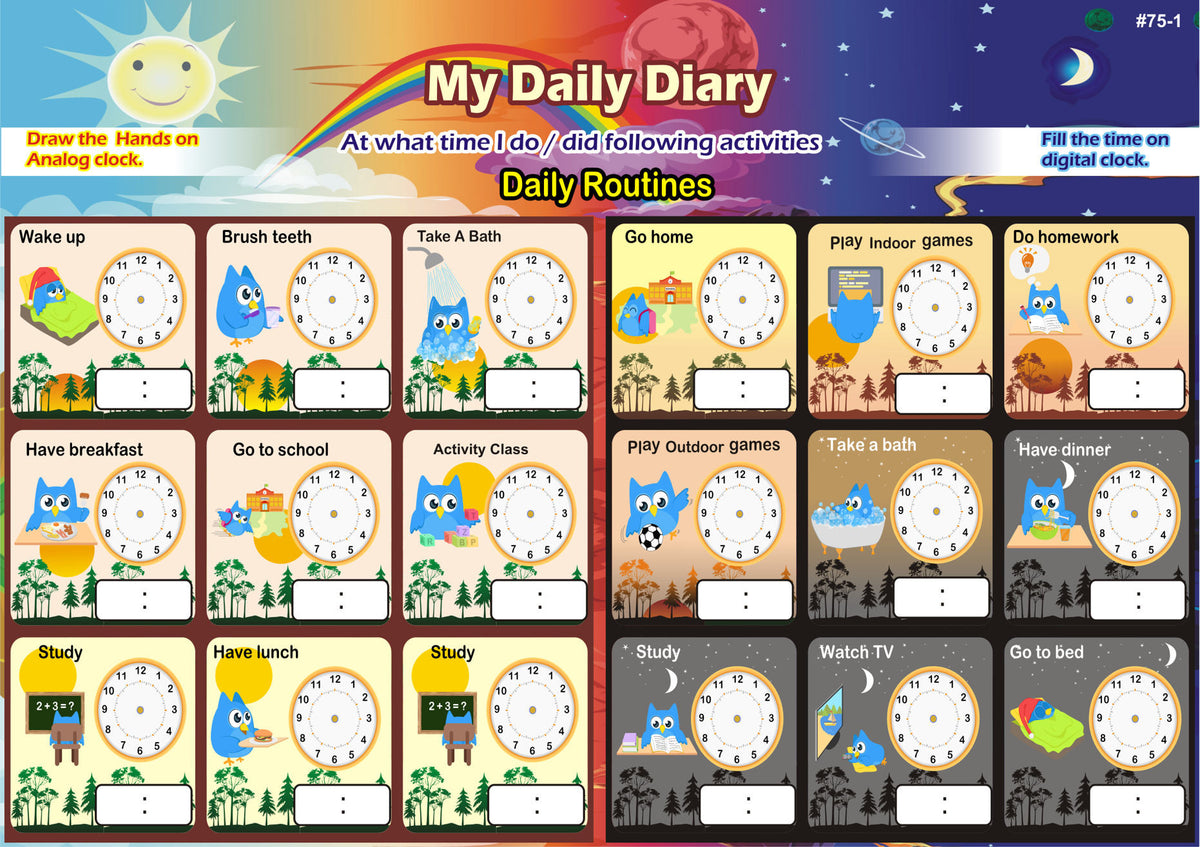Time & Calendar Learning Kit with Dummy Clock, Diary & Planner