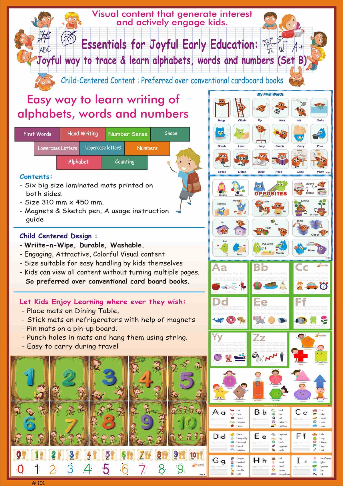 Early Learning Tracing Set B – Alphabets, Words & Numbers