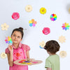 Decorative Flower Cut-Out Craft Kit (Set of 50) | 5 Different Flower Cut-Out (10 Cutouts of Each flower) | Unfinished Wooden Cut-Outs Tags | DIY Crafts Painting Festive Gift Set (T325)