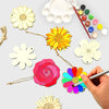 Decorative Flower Cut-Out Craft Kit (Set of 50) | 5 Different Flower Cut-Out (10 Cutouts of Each flower) | Unfinished Wooden Cut-Outs Tags | DIY Crafts Painting Festive Gift Set (T325)