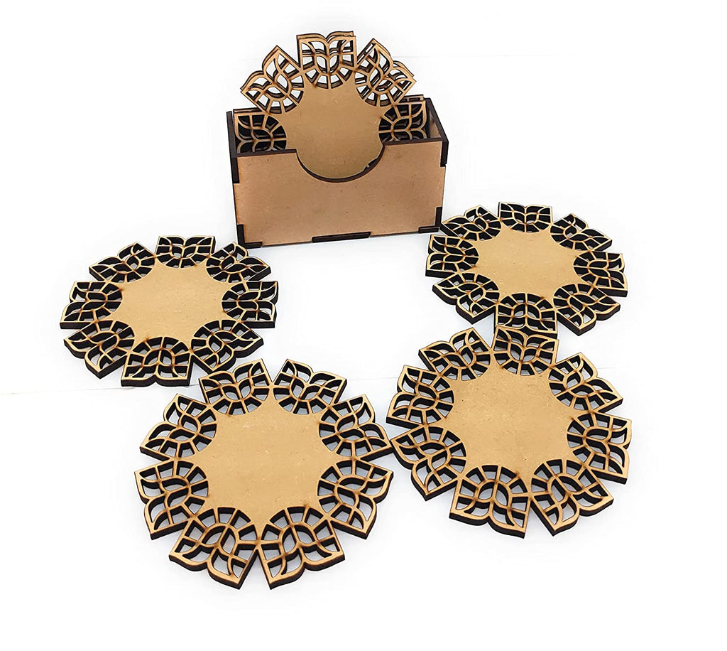 StepsToDo _ Wooden Coasters for Drink Wear (Set of 6) | Unique Table top Protection Drink Coasters (T321)