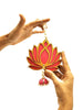 StepsToDo _ Two Sided Hanging Lotus Wooden Cut-Out/Latakan/Backdrops | Rose Pink and Ocean Blue Colored Handicraft | Gift Pack & Decoration for Diwali, Dashera, Pooja, Decorations, Festival Gift, Wedding Decorations (T326)