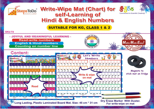 Hindi & English Numbers Write-Wipe Mat