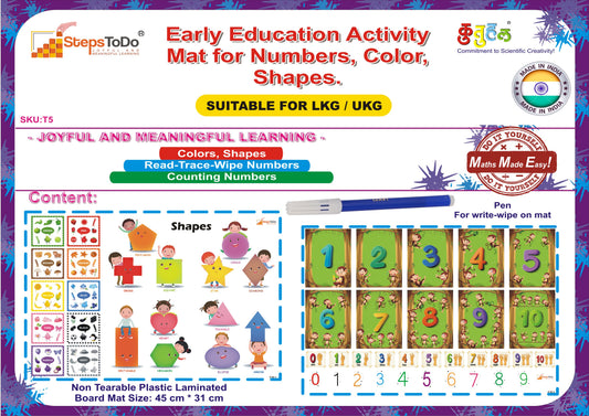 Numbers, Colours & Shapes Activity Mat with Sketch Pen